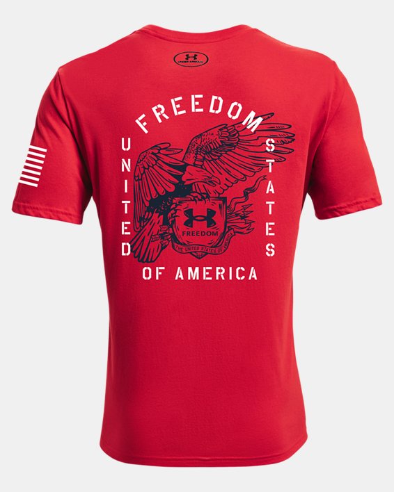 Men's UA Freedom Eagle T-Shirt, Red, pdpMainDesktop image number 3